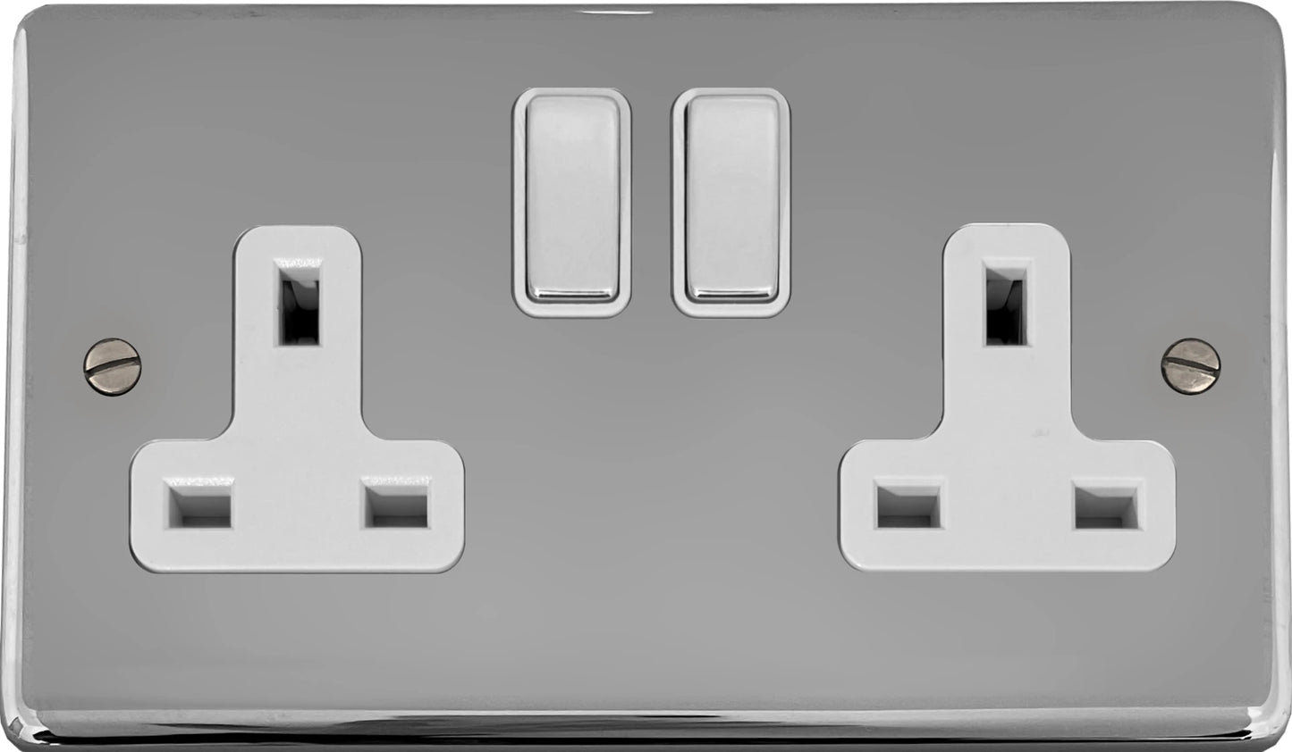Contour  Polished Chrome  2 Gang Socket