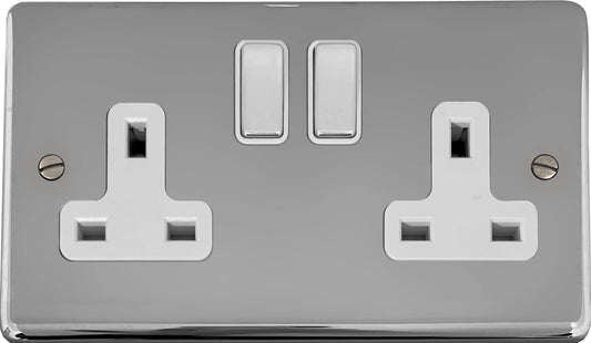Contour  Polished Chrome  2 Gang Socket