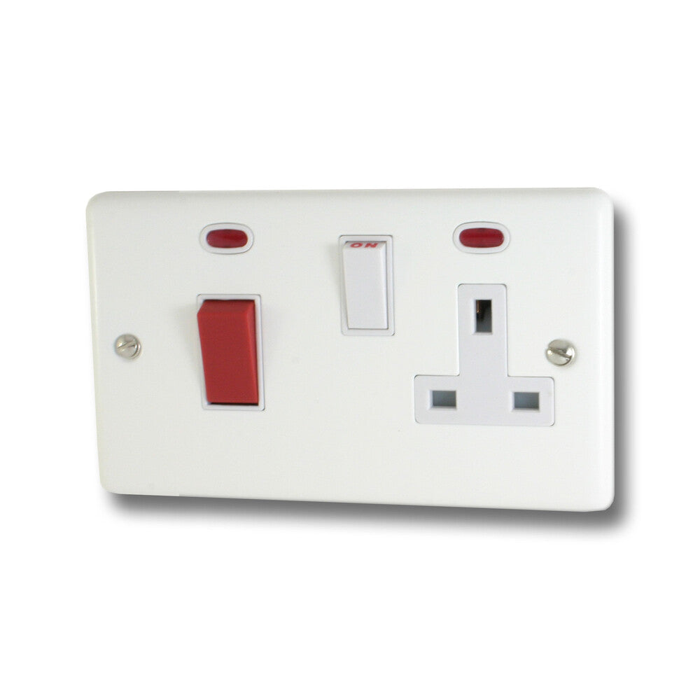 Contour Flat White Cooker Socket