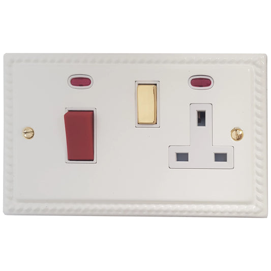 Georgian Flat White Cooker Socket