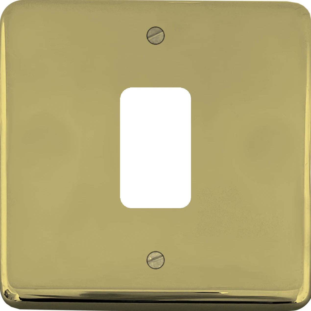 Contour Polished Brass 1 Gang Grid Plate
