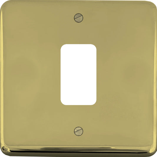 Contour Polished Brass 1 Gang Grid Plate