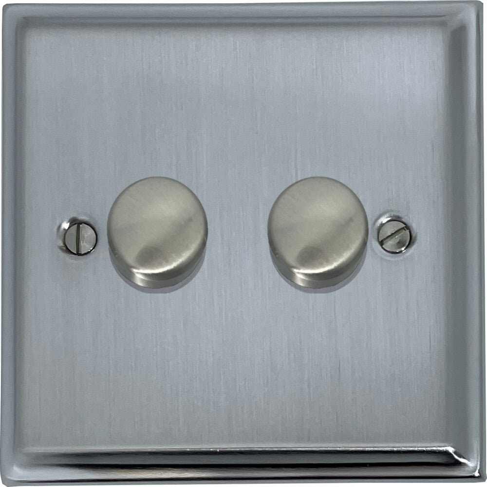 Deco Satin Chrome 2 Gang LED Dimmer
