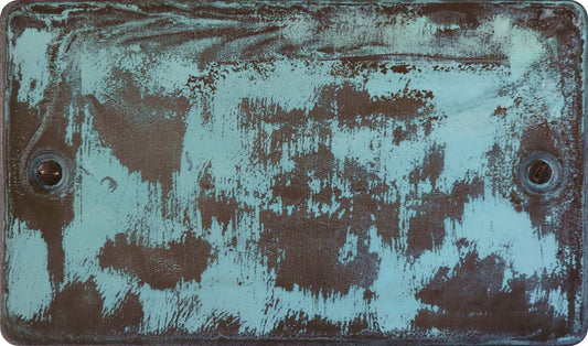 Flat Verdigris 2 Gang Blank Plate
