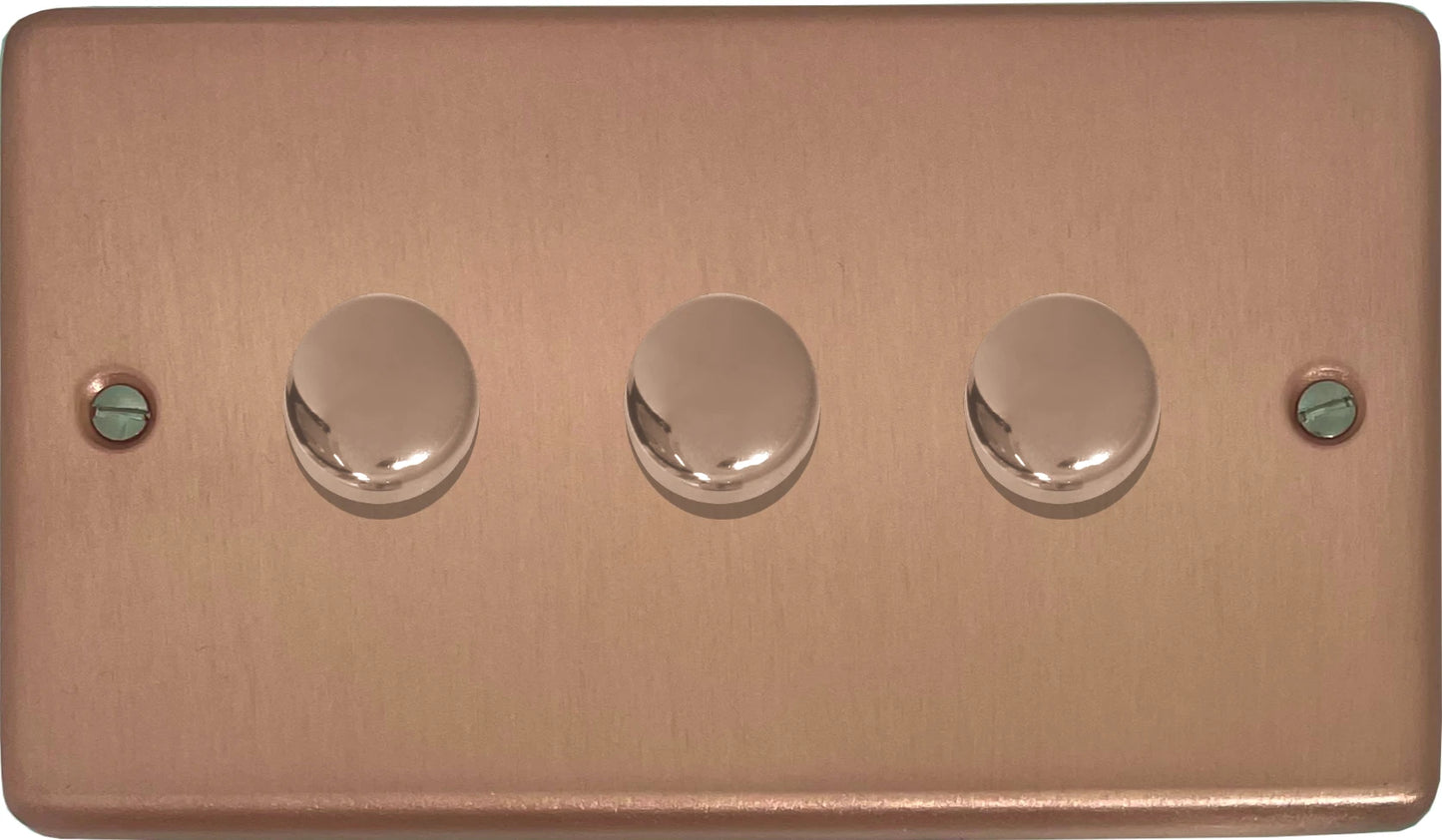 Contour Rose Gold 3 Gang 120W LED Dimmer