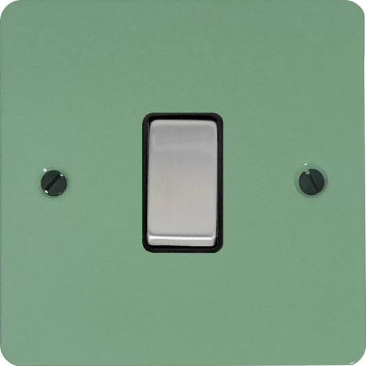 Flat Sage Green Intermediate Switch (Satin Chrome Switch/Black Insert)