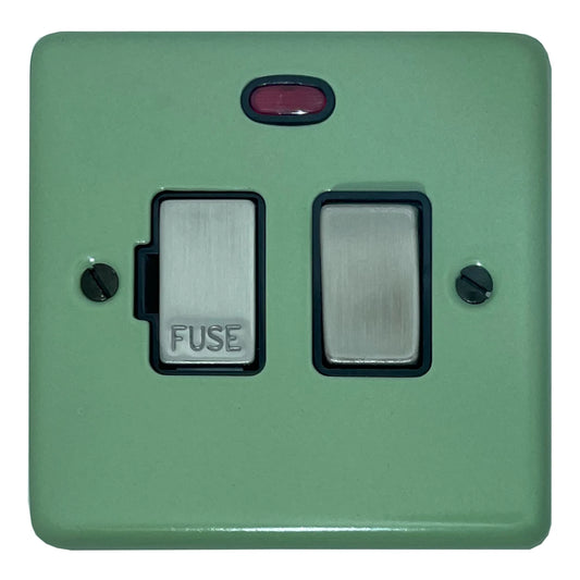 Classic Sage Green Switched Fuse Spur with Neon Satin Chrome Switch/Black Insert)