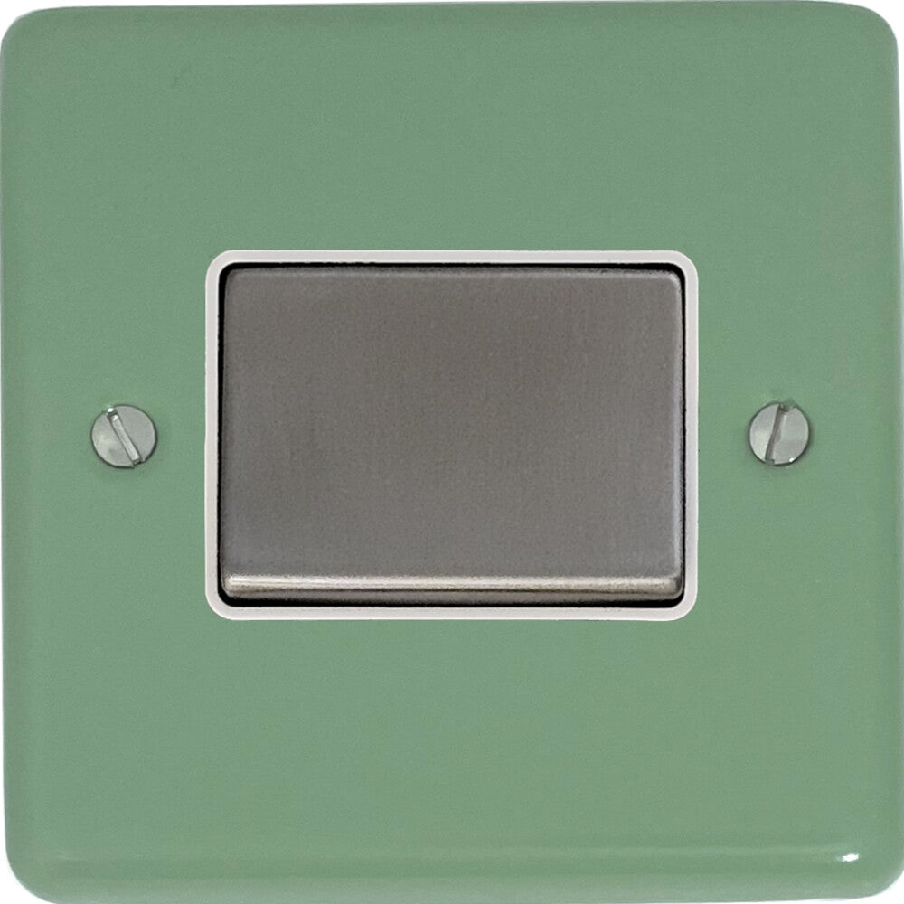Classic Sage Green Fan Isolator (Satin Chrome Switch/White Insert)