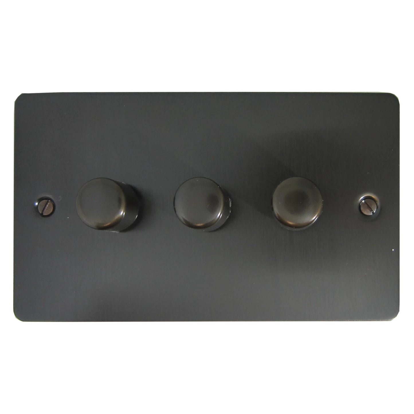 Flat Black Bronze 3 Gang LED Dimmer (Black Dimmer)