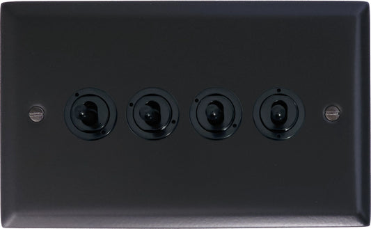 Spectrum Flat Black  4 Gang Toggle Switch (Flat Black Toggle)
