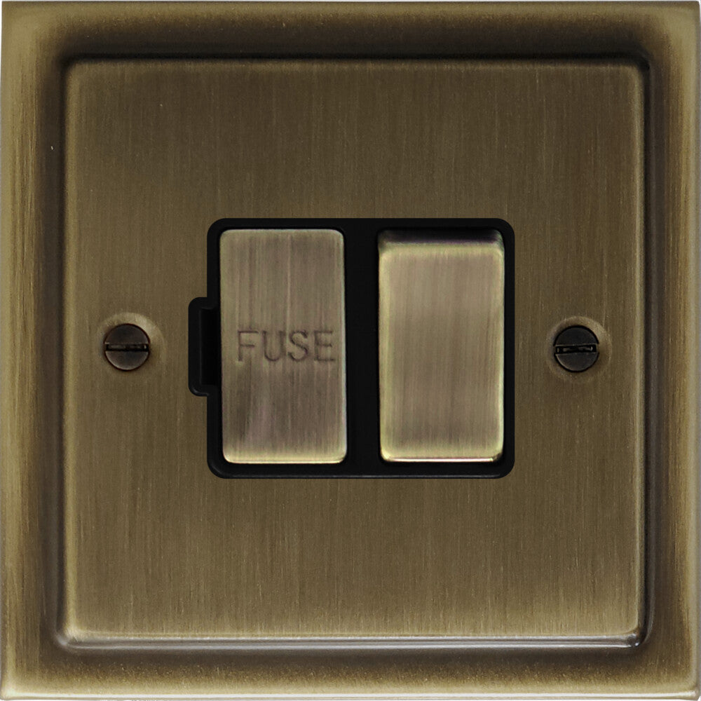 Victorian Antique Brass Switched Fused Spur (Brass Switch)