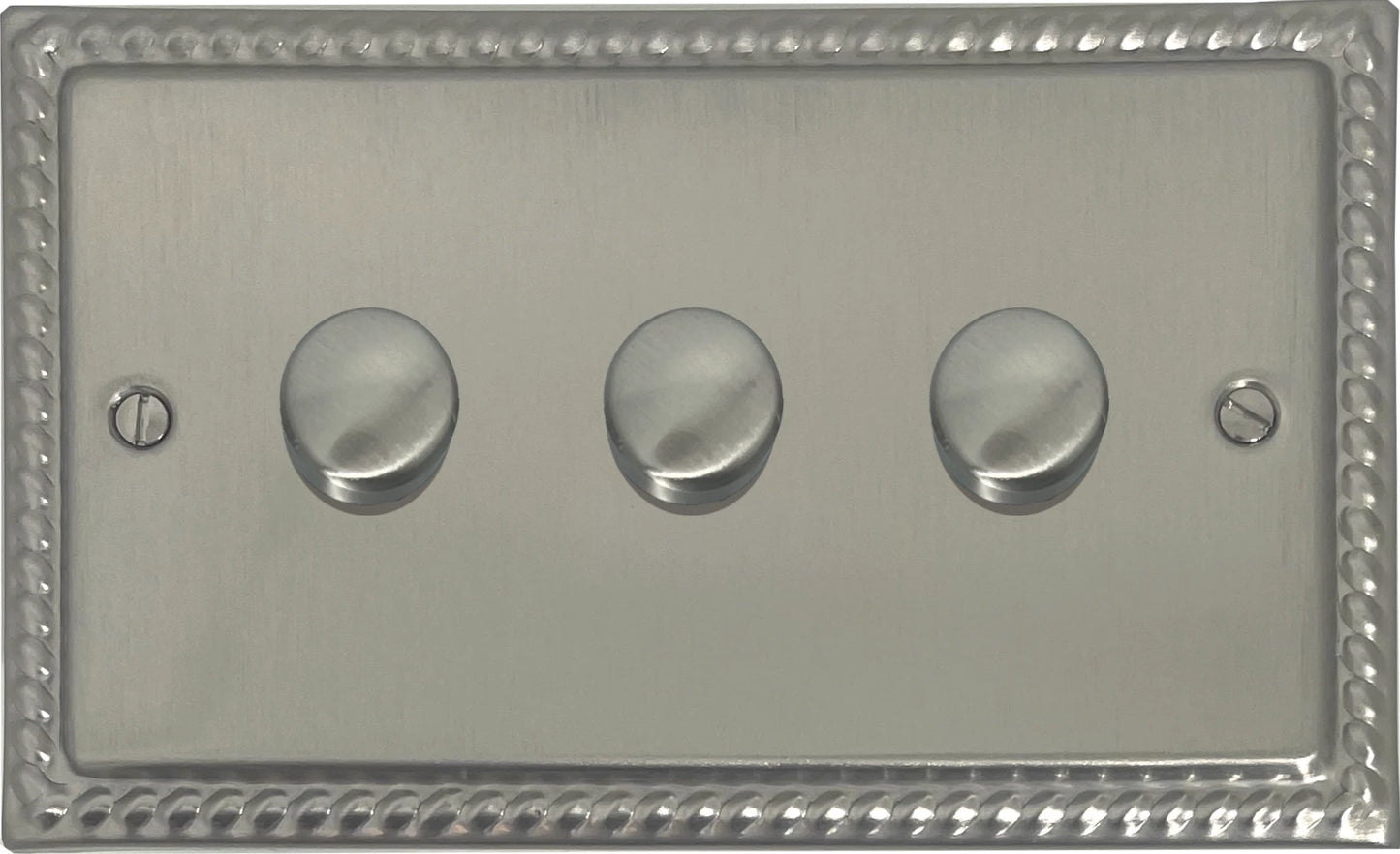 Georgian Satin Nickel 3 Gang LED Dimmer