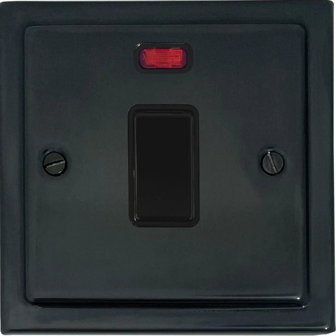 Victorian Black Bronze 20 Amp Dp Switch & Neon