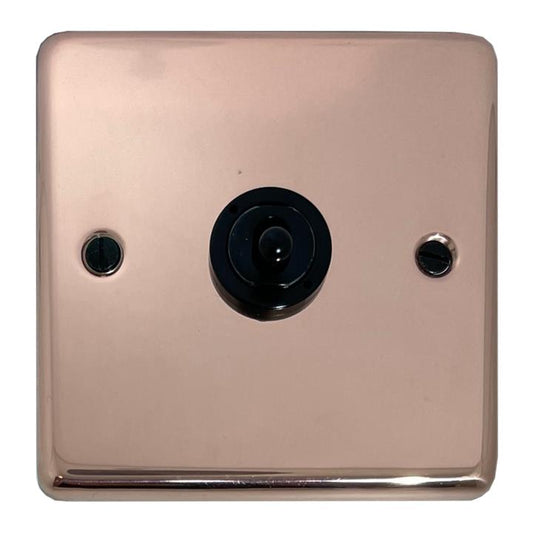 Contour Bright Copper 1 Gang Toggle  (Flat Black Toggle)