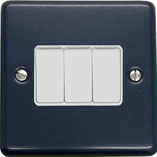 Contour Blue 3 Gang Switch