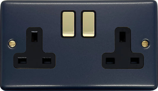 Contour  Blue  2 Gang Socket