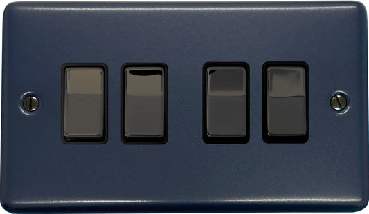 Contour Blue 4 Gang Switch