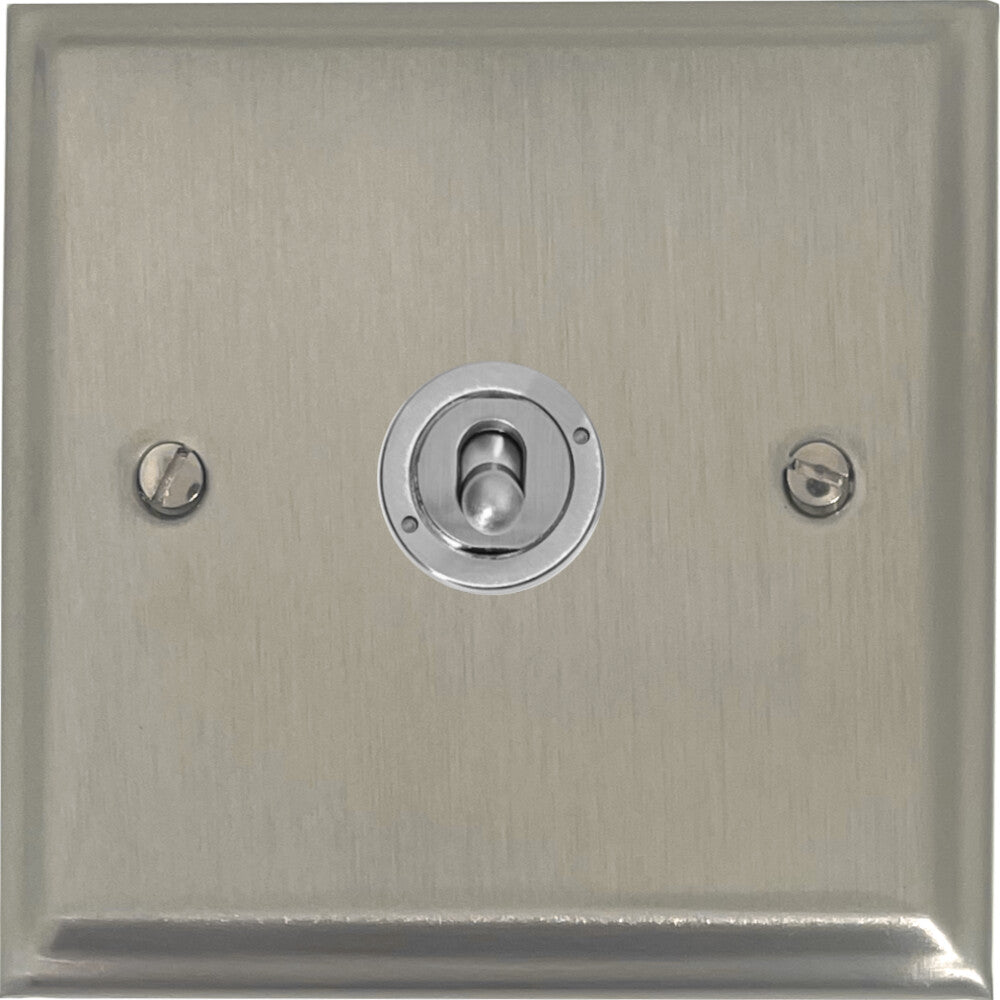Deco Satin Nickel 1 Gang  Toggle (Brushed Steel Toggle)