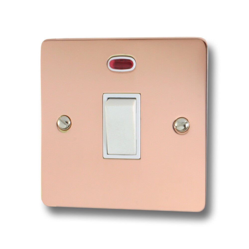 Flat Bright Copper 20A Dp Switch + Neon