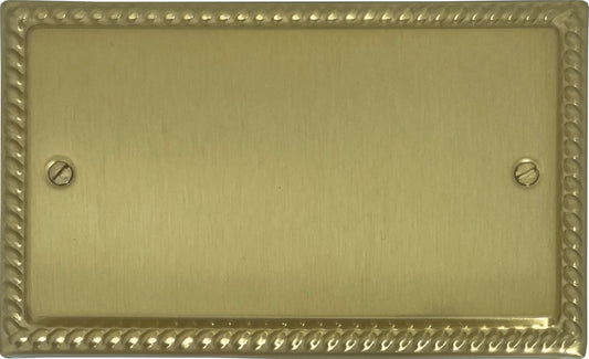 Georgian Satin Brass 2 Gang Blank