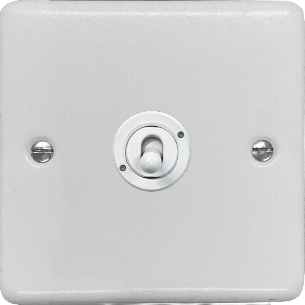 Contour Flat White 1 Gang Toggle (White Toggle)