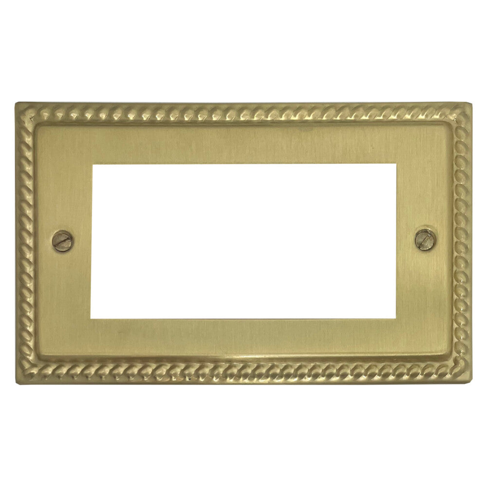 Georgian Satin Brass 4 Module Plate