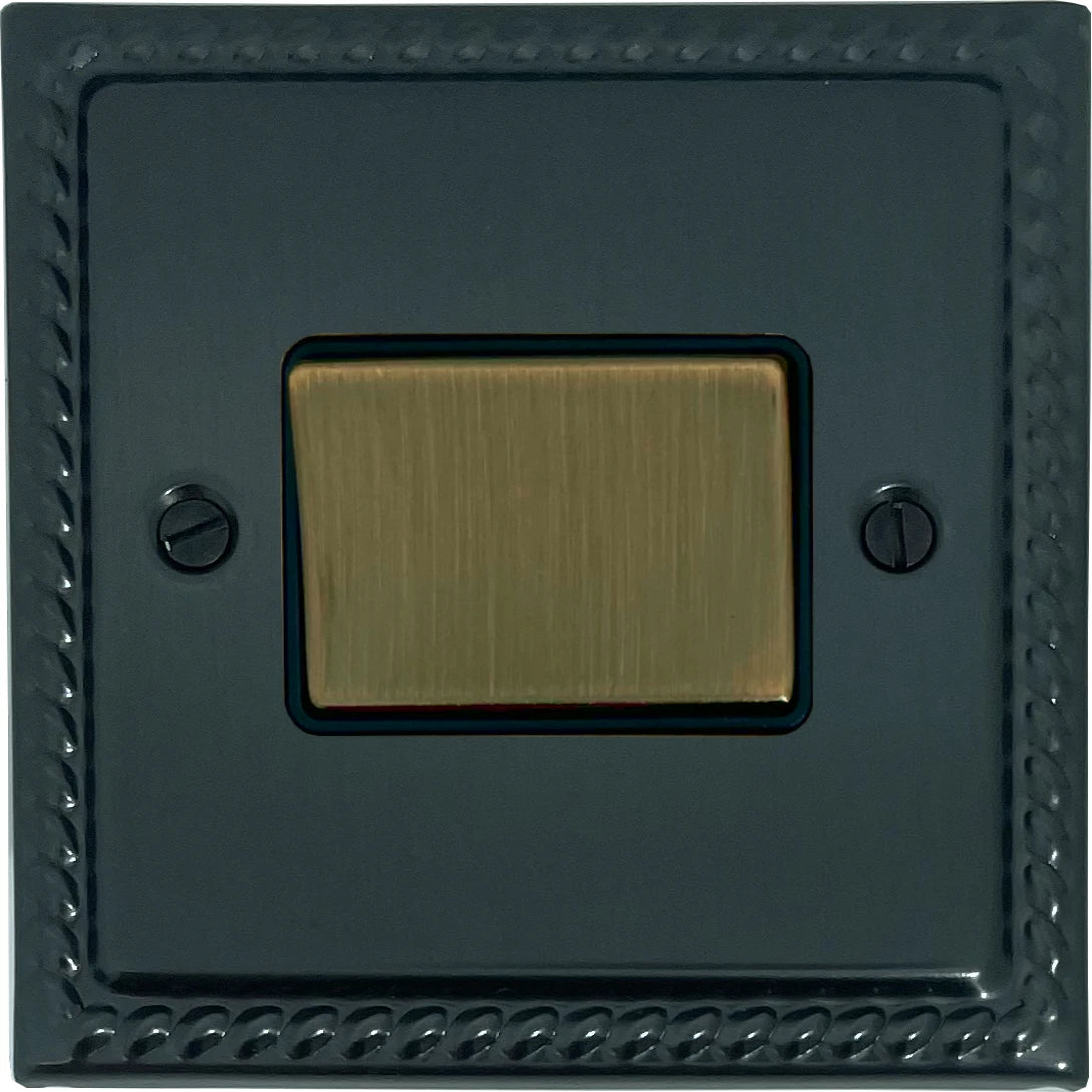 Georgian Black Bronze Fan Isolator (Antique Brass Switch)