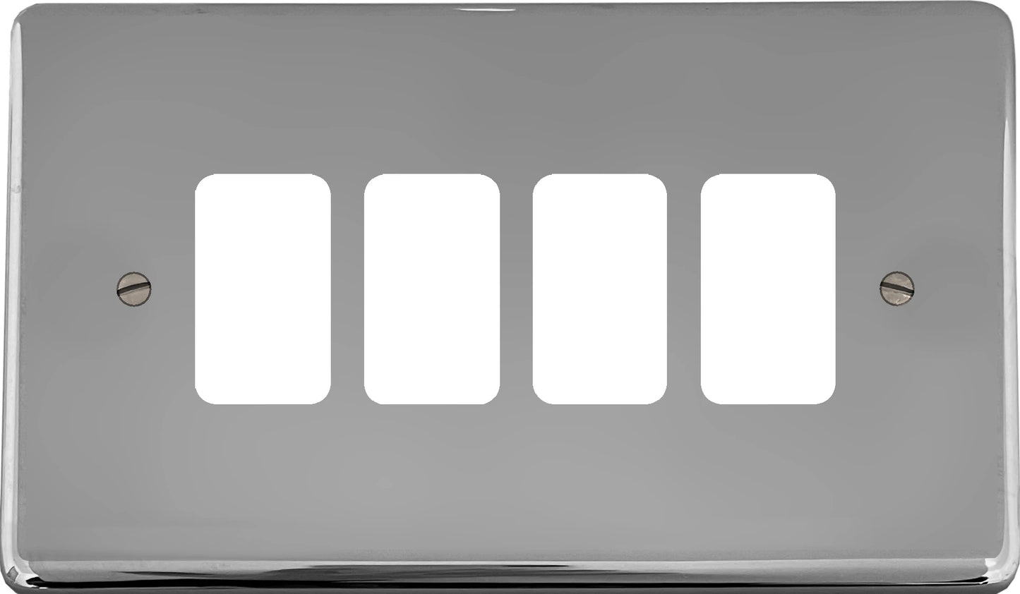 Contour Polished Chrome 4 Gang Grid Plate