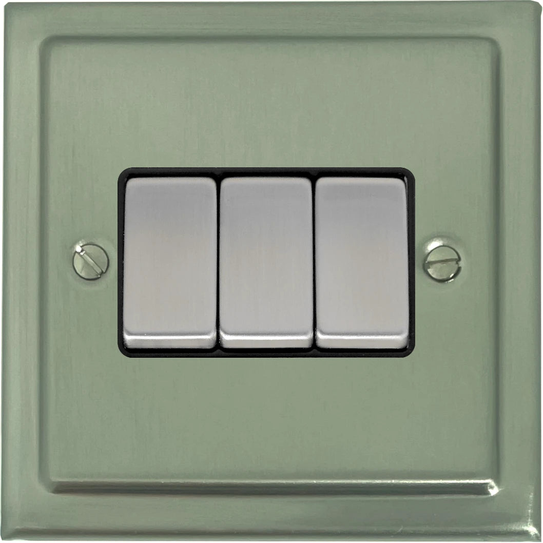 Victorian Satin Nickel 3 Gang Switch