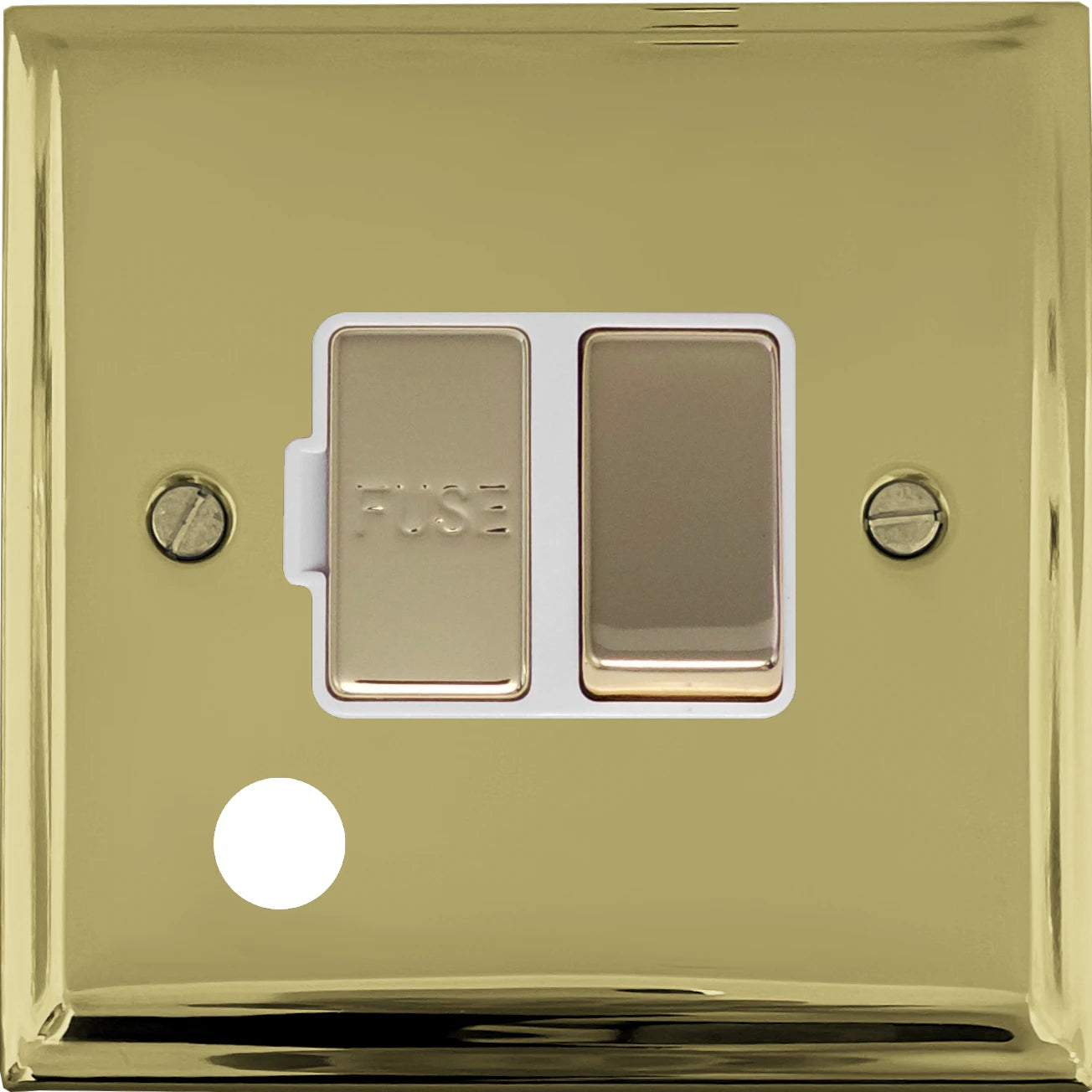 Deco Polished Brass Switch Fused Spur & Flex Outlet