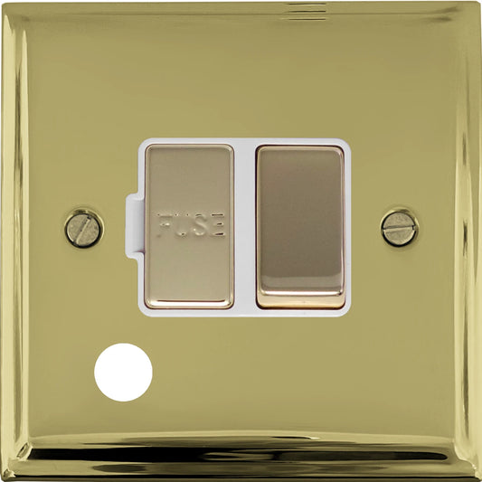 Deco Polished Brass Switch Fused Spur & Flex Outlet