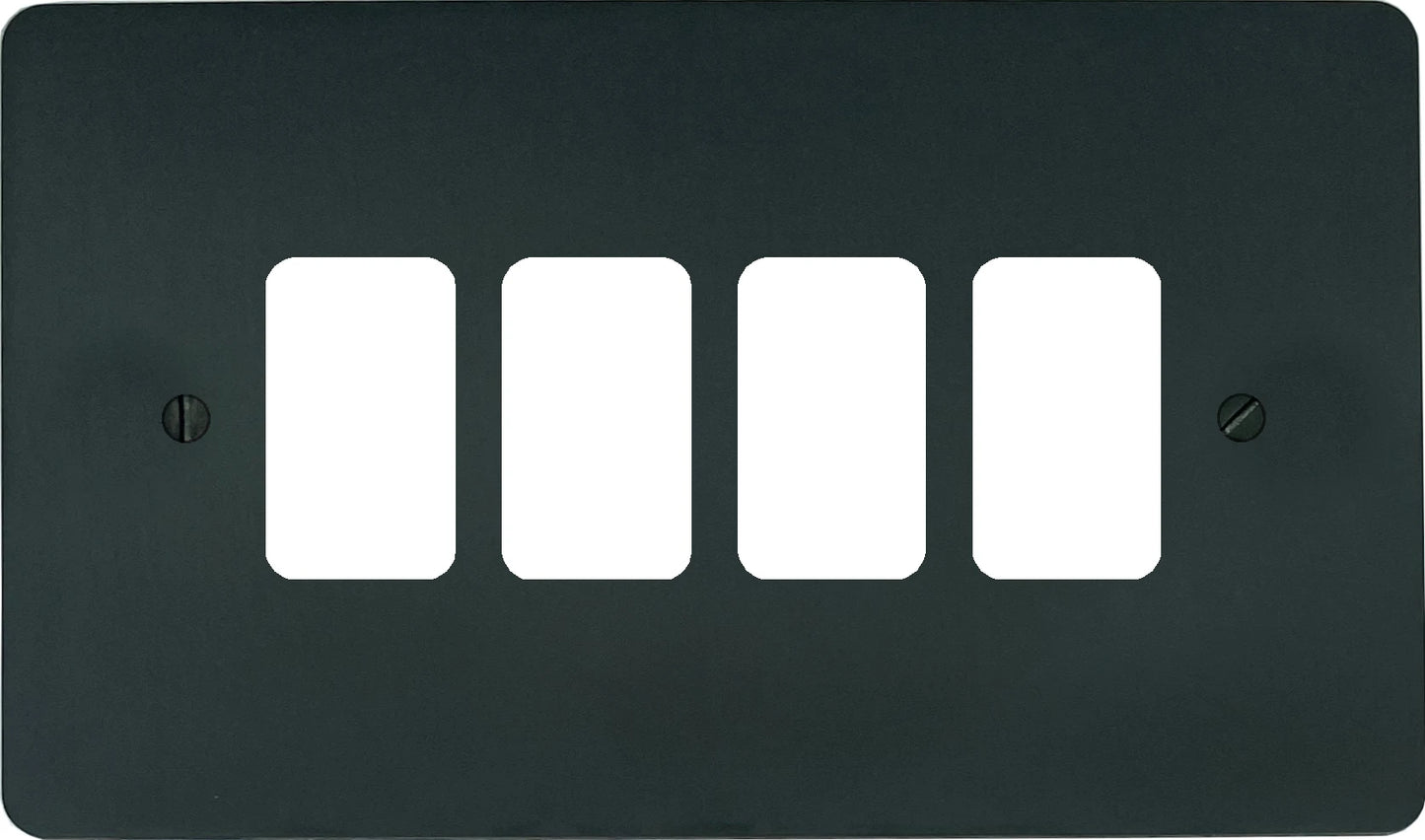 Flat Black Bronze 4 Gang Grid Plate