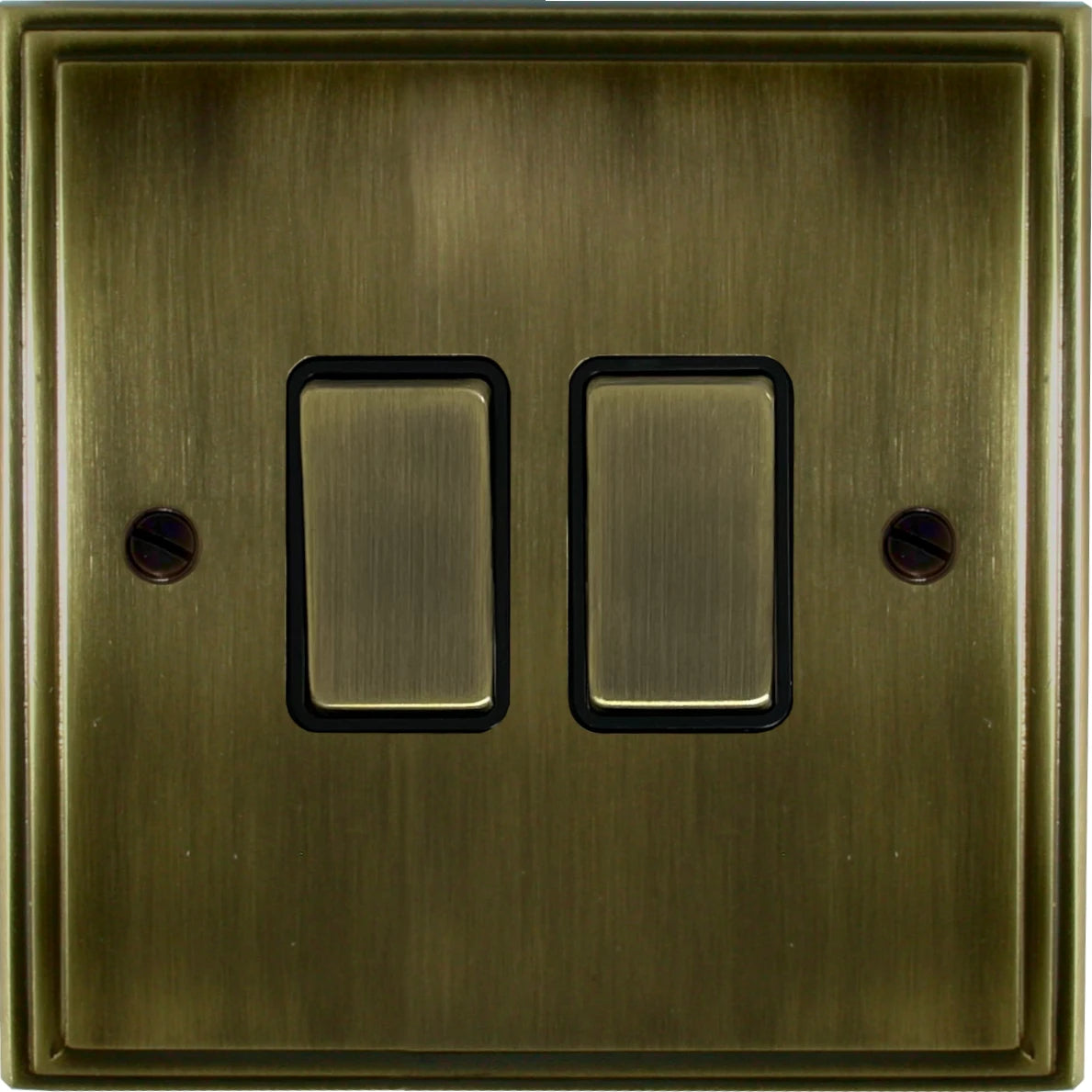 Victorian Antique Brass 2 Gang Switch (Brass Switches)
