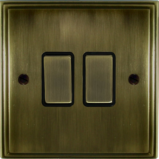 Victorian Antique Brass 2 Gang Switch (Brass Switches)