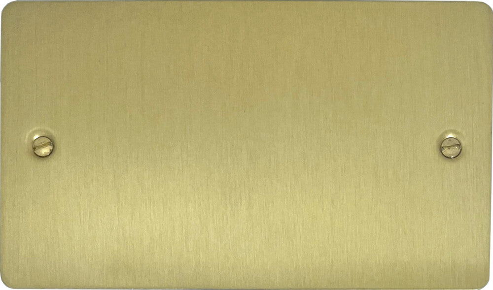Flat Satin Brass 2 Gang Blank