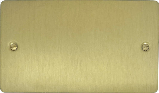 Flat Satin Brass 2 Gang Blank