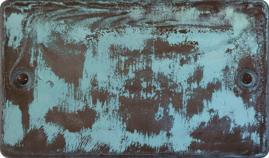 Flat Verdigris 2 Gang Blank Plate