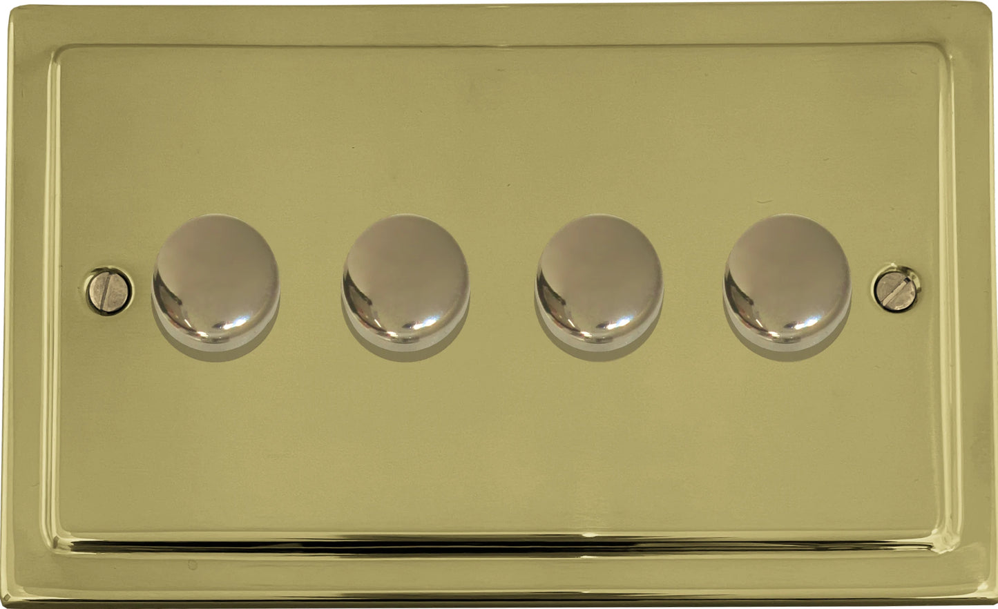 Victorian Polished Brass 4 Gang LED Dimmer