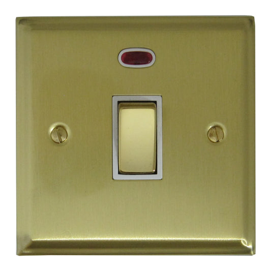 Deco Satin Brass 20Amp Dp Switch & Neon