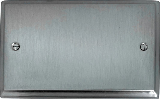 Deco Satin Chrome 2 Gang Blank