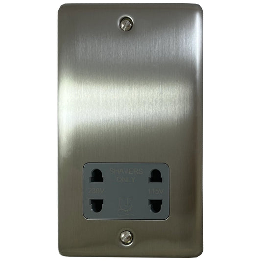 Basics Brushed Steel Shaver Socket