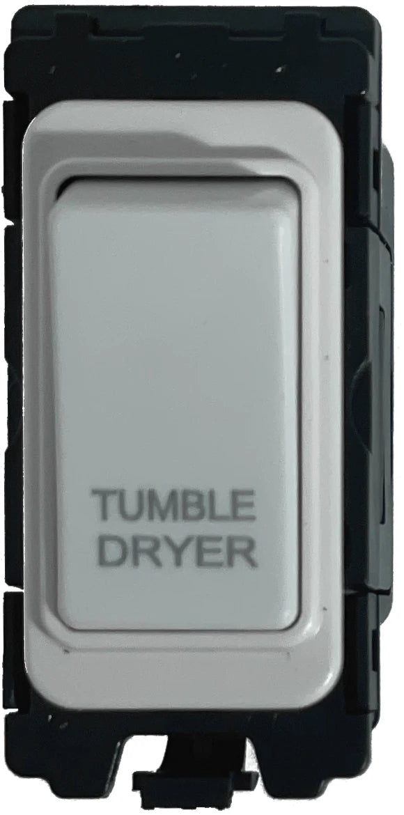 20A DP Switch - Engraved with - Tumble Dryer - All White Insert