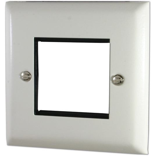 Spectrum Flat White 1 Gang 2 Mod Euro