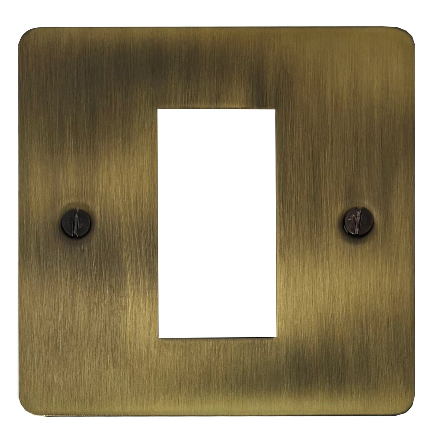 Flat Light Antique Brass 1 Gang 1 Mod Plate & Frame