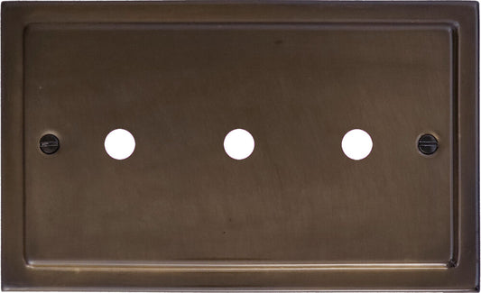 Victorian Medium Bronze 3 Gang Grid Toggle Plate