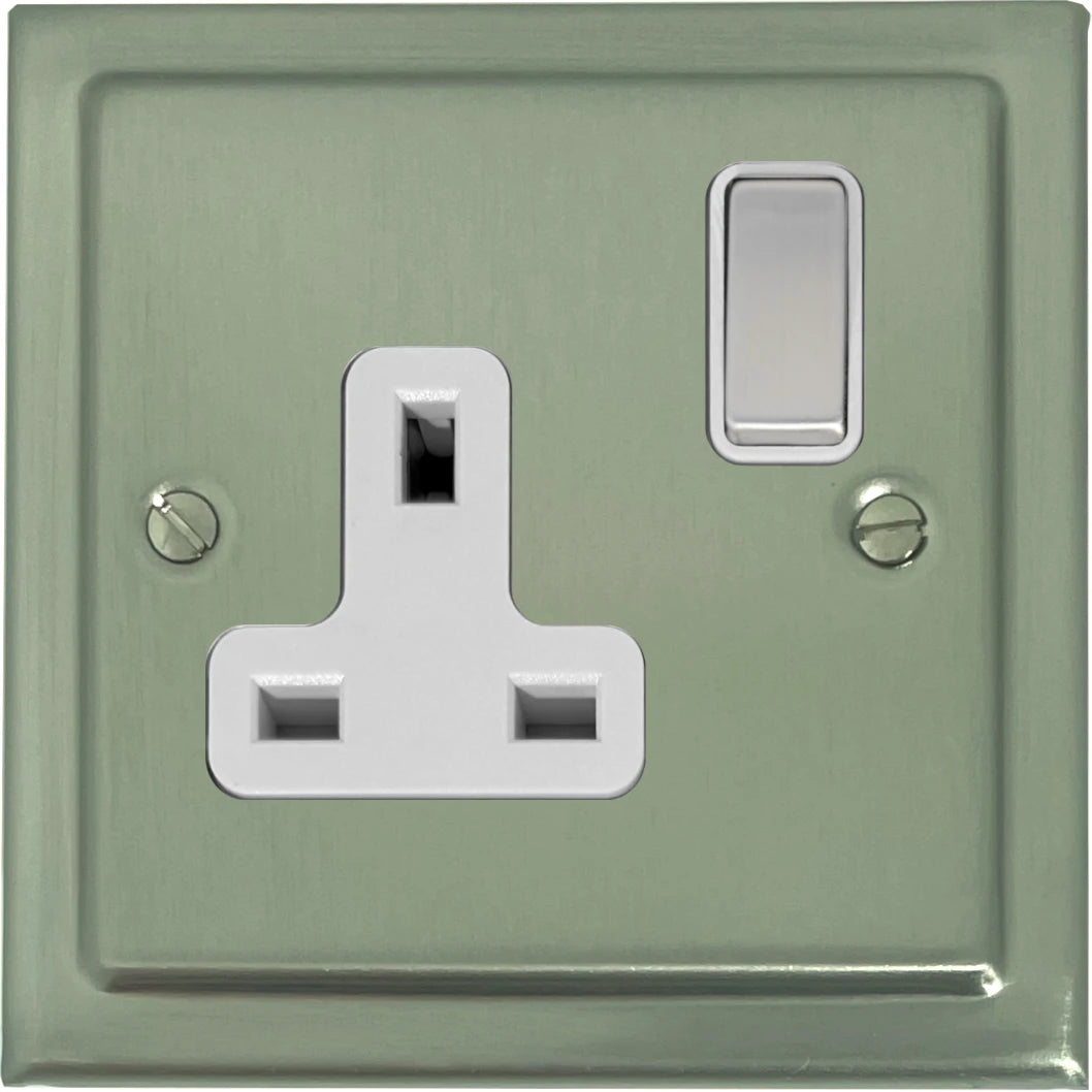 Trimline Satin Nickel 1 Gang Socket