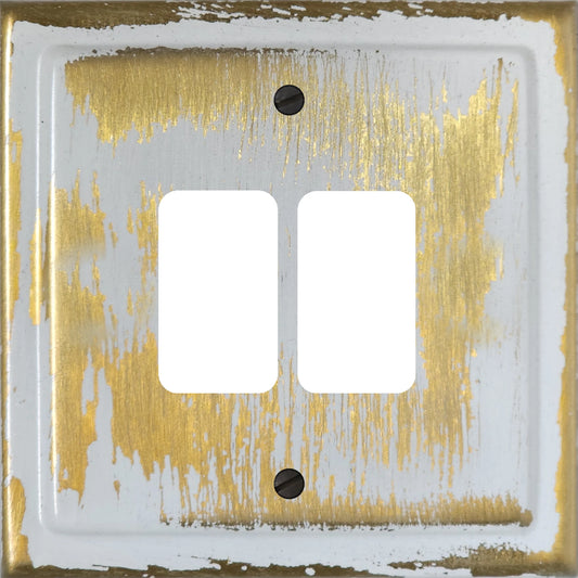 Victorian Dover Bronze 2 Gang Grid Plate