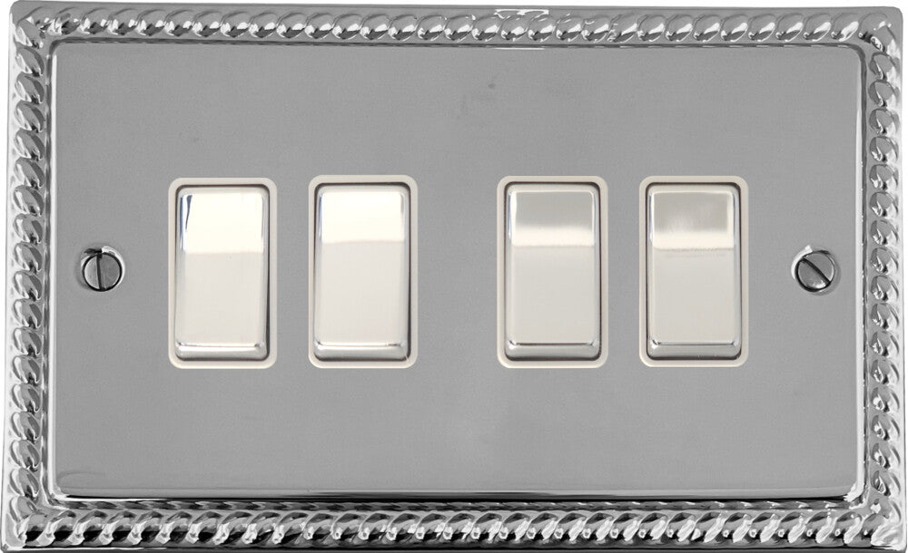 Georgian Polished Chrome 4 Gang Switch