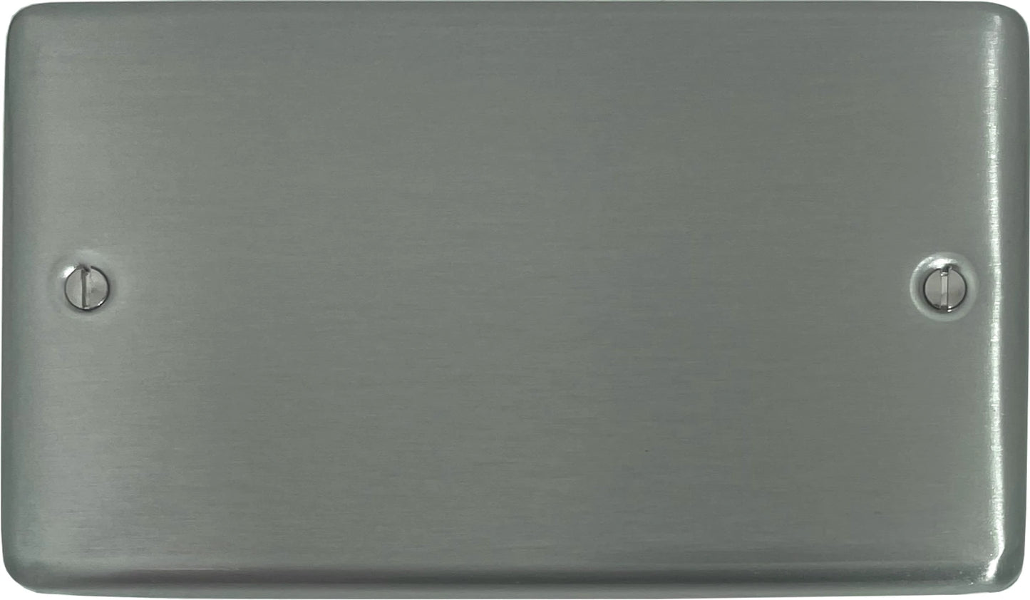 Contour Brushed Steel 2 Gang Blank