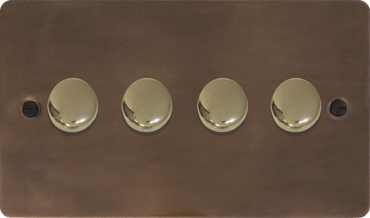 Flat Medium Bronze 4 Gang LED Dimmer